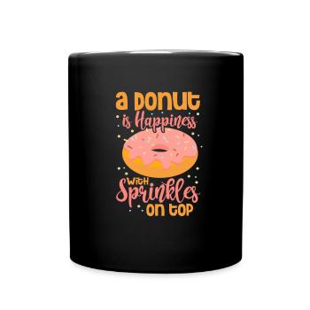 Donut Sweets Donuts Food Baker Gift - Full Colour Mug - black - Front