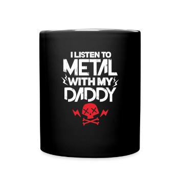 Vater Heavy Metal Sohn Tochter Vatertag Geschenk - Tasse einfarbig - Schwarz - Vorne