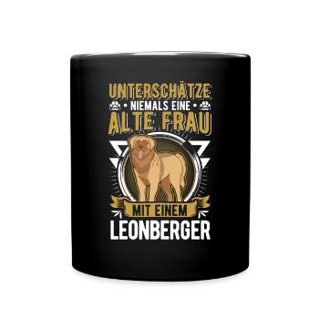 Leonberger Alte Frau - Tasse einfarbig - Schwarz - Vorne