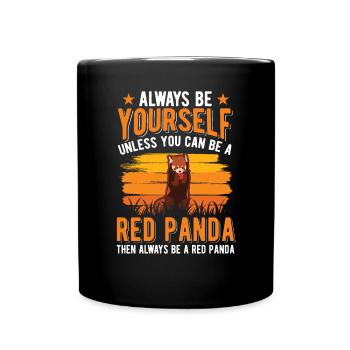 Roter Panda Geschenk Red Panda - Tasse einfarbig - Schwarz - Vorne