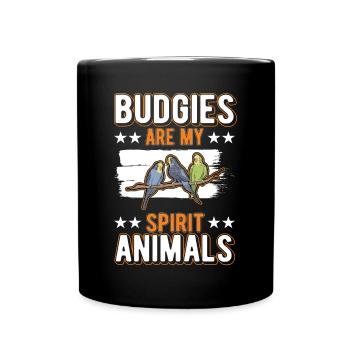 Les perruches sont mes animaux spirituels Wellensittich - Mug uni - noir - Devant