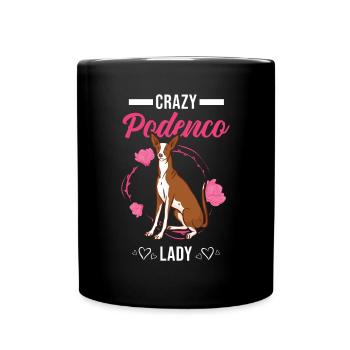Crazy Podenco lady Spanischer Windhund - Tasse einfarbig - Schwarz - Vorne