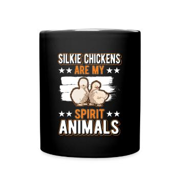 Silk Chicken Spirit Animal Silkie Chicken - Mug uni - noir - Devant