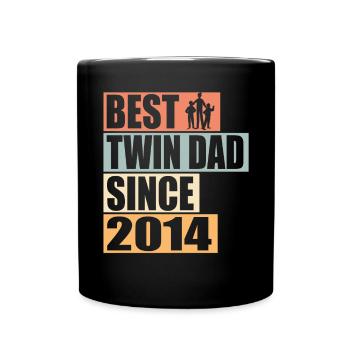 Jumeaux Père Père jumeau depuis 2014 - Mug uni - noir - Devant