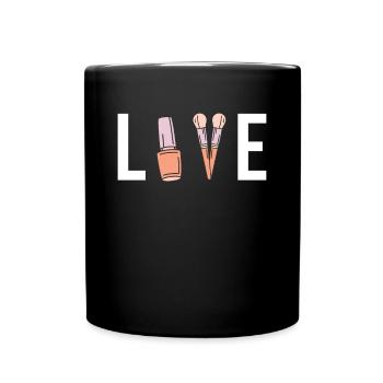 Love Make Up Artist Shirt Gift - Full Colour Mug - black - Front