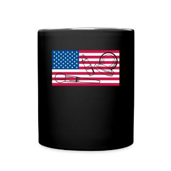USA Flag America Flag Make Up Artist - Full Colour Mug - black - Front