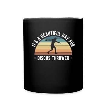 C’est une belle journée pour le lanceur de disque - Mug uni - noir - Devant