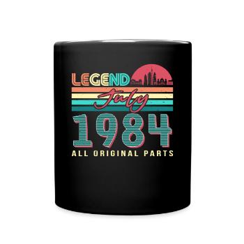 Geboren 1984 Im Juli - Tasse einfarbig - Schwarz - Vorne