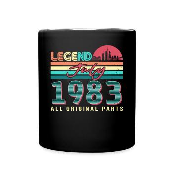 Geboren 1983 Im Juli - Tasse einfarbig - Schwarz - Vorne
