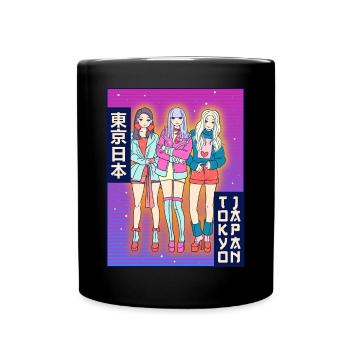 Anime Girl Tokyo Japan Japanisch Ästhetisches Gesc - Tasse einfarbig - Schwarz - Vorne