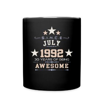 Juli 1992 - 30. Geburtstag Geschenk. Awesome. - Tasse einfarbig - Schwarz - Vorne
