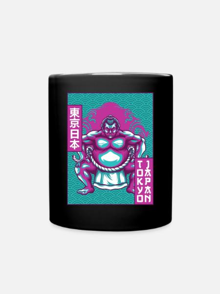 Sumo Wrestler Sumo Wrestling Tokyo Japan Gift - Full Colour Mug - black