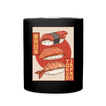 Sushi Tokyo Japan Japanese Aesthetics Poster Gesch - Full Colour Mug - black - Front