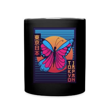 Butterfly Tokyo Japon Esthétique japonaise Gesc - Mug uni - noir - Devant