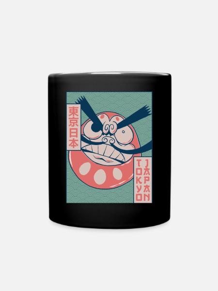 Daruma Doll Tokyo Japan Japanese Aesthetics Gesch - Full Colour Mug - black