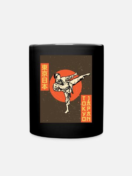 Karate Martial Arts Tokyo Japan Poster Gift - Full Colour Mug - black