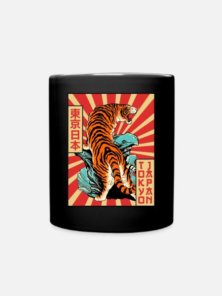 Tiger Tokio Japan Japanische Ästhetik Poster Gesch - Tasse einfarbig - Schwarz