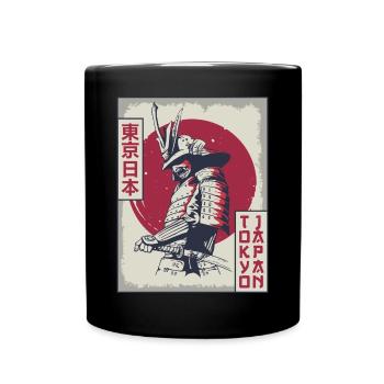 Samurai Tokyo Japan Japanese Aesthetics Gift - Full Colour Mug - black - Front