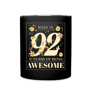 Juli 1992 - 30. Geburtstag Geschenk. Awesome. - Tasse einfarbig - Schwarz - Vorne