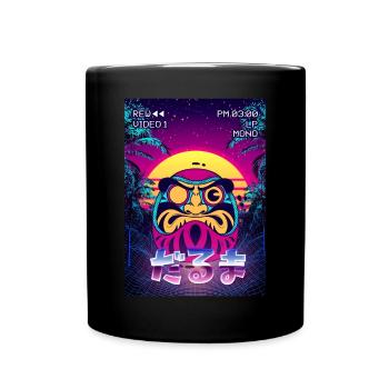 Daruma Doll Japonais Vaporwave Esthétique VCR Ge - Mug uni - noir - Devant