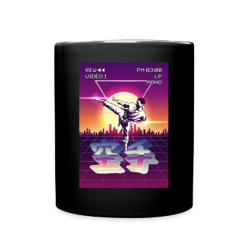 Karate Kampfsport Vaporwave Ästhetik VCR Geschenk - Tasse einfarbig - Schwarz - Vorne