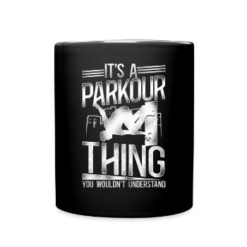 Parkour Free Running Traceur - Tasse einfarbig - Schwarz - Vorne