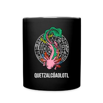 Quetzalcoatl Axolotl Old Aztec Serpent Maya - Full Colour Mug - black - Front