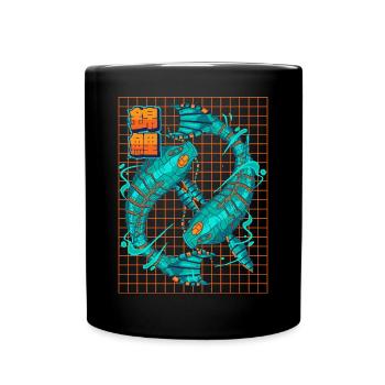 Cyborg Koi Fisch Cyber Punk Cyber Ästhetisches Ges - Tasse einfarbig - Schwarz - Vorne
