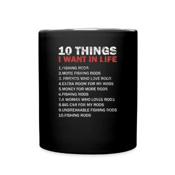 I love Fishing 10 things I love about fishing - Full Colour Mug - black - Front