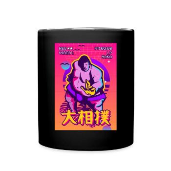 Sumo Wrestler Wrestling Vaporwave Esthétique Gesche - Mug uni - noir - Devant