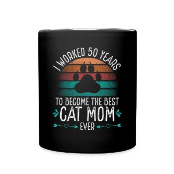 50 Year Old Mom 50 Years Cat Mother 50th Birthday - Full Colour Mug - black - Front