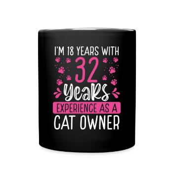 50 Year Old Cat Dad Kitten Cat Mom 50th Birthday - Full Colour Mug - black - Front