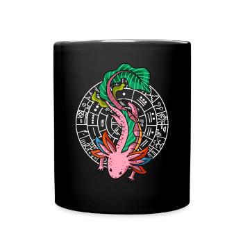 Quetzalcoatl Axolotl Old Aztec Serpent Maya - Full Colour Mug - black - Front