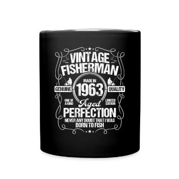1963 Birthday for Men Fishing Rod 1963 Year - Tasse einfarbig - Schwarz - Vorne