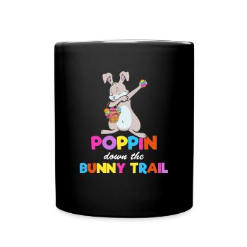 Poppin Down The Rabbit Trail Dabbing Hase - Tasse einfarbig - Schwarz - Vorne