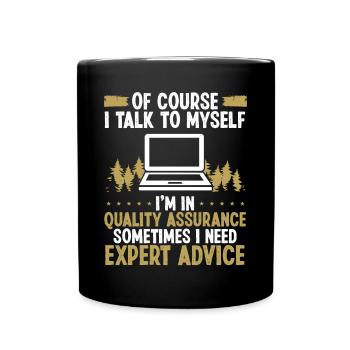 Funny QA Engineer Expert Advice Quality Assurance - Full Colour Mug - black - Front