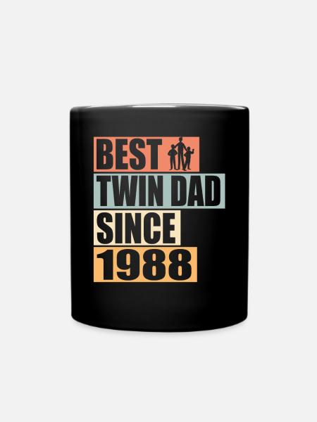 Twins Father Twin Father since 1988 - Full Colour Mug - black