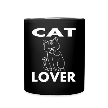Katzenliebhaber Katze Katzen - Tasse einfarbig - Schwarz - Vorne
