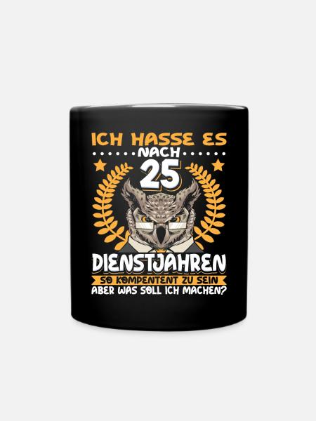 25 Jähriges Dienstjubiläum Firmenjubiläum - Tasse einfarbig - Schwarz