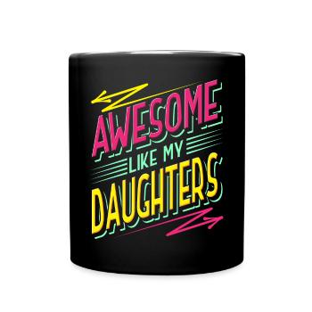 Parents Mère Père de filles Filles - Mug uni - noir - Devant