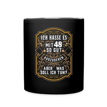 48. Geburtstag Party Alter Dezember Baujahr - Tasse einfarbig - Schwarz - Vorne