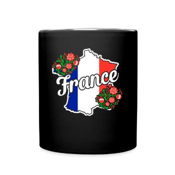 Frankreich - Tasse einfarbig - Schwarz - Vorne