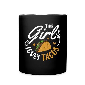 Taco Mexico Food Fast Food Nachos Fiesta Salsa - Full Colour Mug - black - Front