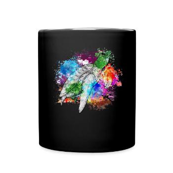 Turtle Relaxed Chill Sea Ocean Beach - Full Colour Mug - black - Front