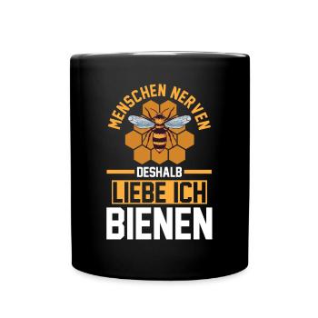 Imker Honig Bienen - Tasse einfarbig - Schwarz - Vorne