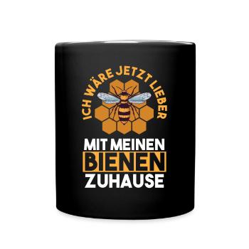 Imker Honig Bienen - Tasse einfarbig - Schwarz - Vorne