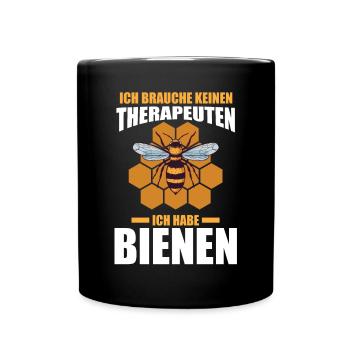 Imker Honig Bienen - Tasse einfarbig - Schwarz - Vorne