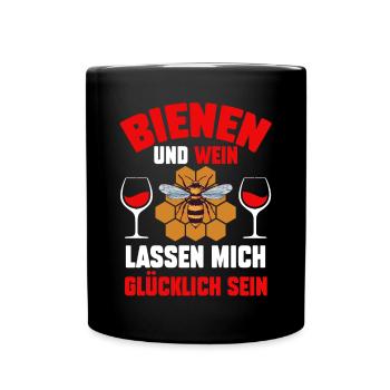 Wein Imker Biene Bienen - Tasse einfarbig - Schwarz - Vorne