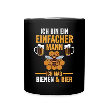 Bier Imker Biene Bienen - Tasse einfarbig - Schwarz - Vorne