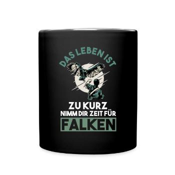 Falkner Falken Falknerei - Tasse einfarbig - Schwarz - Vorne